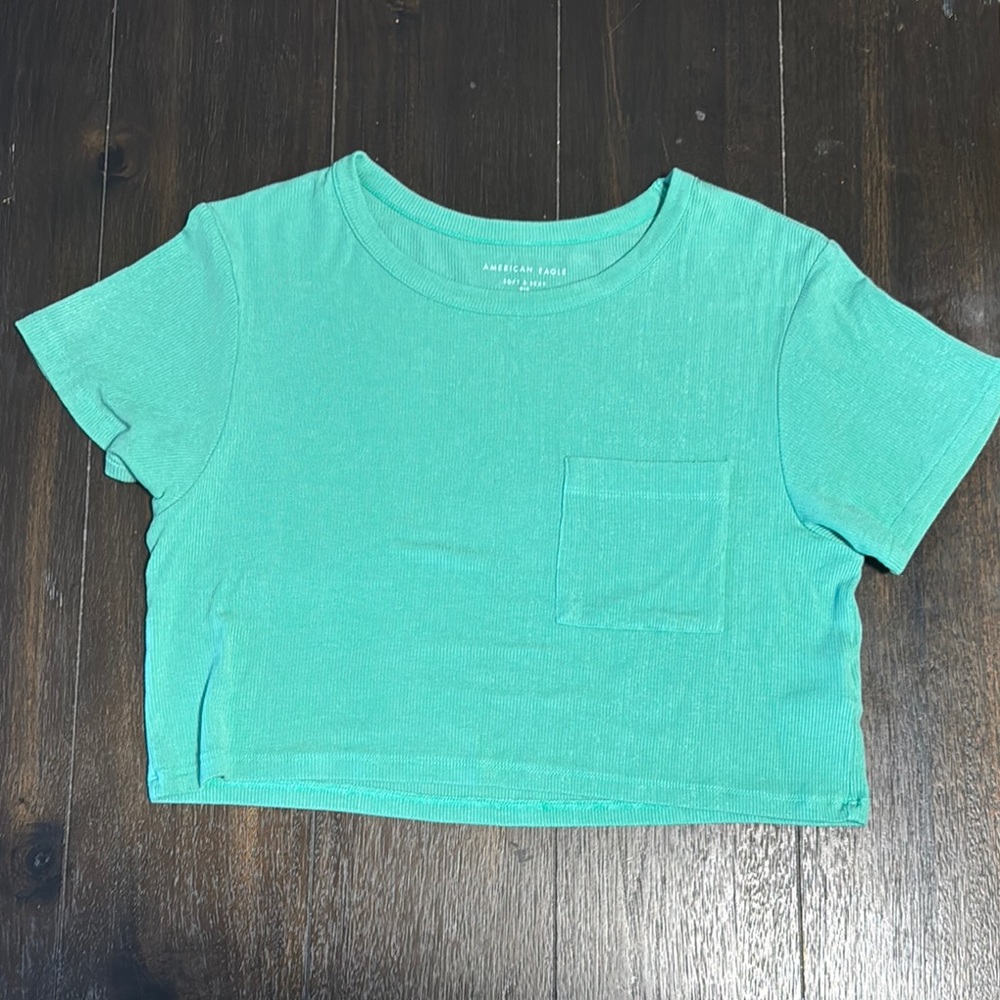 American Eagle Outfitters Green Crop Top